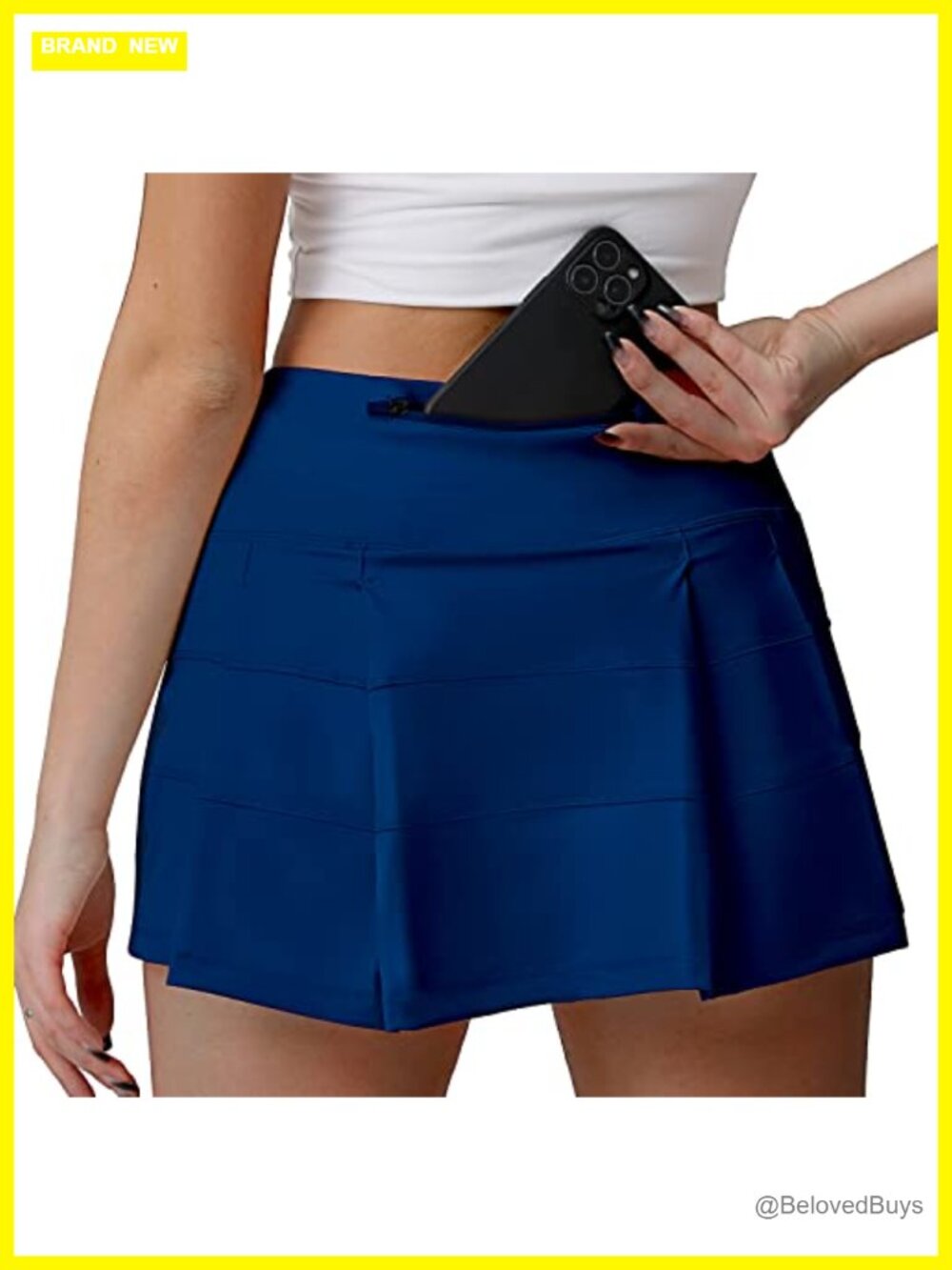 High Waisted Pleated Tennis Skirt with Pockets Athletic Golf Skorts